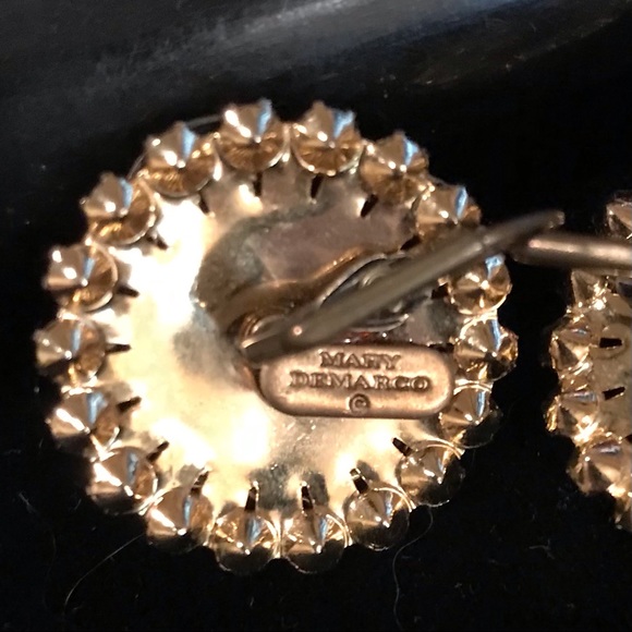 Mary Demarco vintage look large sparkly earrings. - Picture 6 of 8
